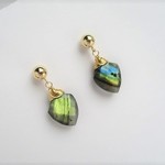 ラブラドライトシールドピアス14Kgf 
