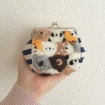 【再販】どうぶつまみれがま口ポーチ