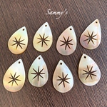 天然シェル 星模様くりぬき ドロップ シェルチャーム 4個set