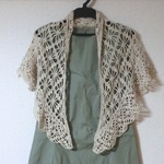 ★ご予約品★　ひらひら三角ショール　きなり