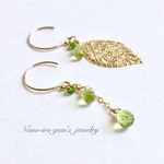 14kgf peridot × leaf pierce