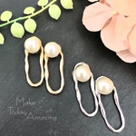 No.61  パール付きリングピアス⭐︎