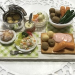 hand made ミニチュア ドールハウス ポテトサラダ作り