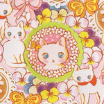 10108　しろねことパンジーセット　★フレークシール７０枚★