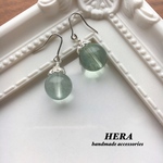 〈送料無料〉フルオライト 一粒ピアス