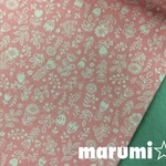 110×50★綿麻★ボタニカル柄★ピンク