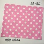 小さめナフキン25×30☆水玉ピンク☆ランチョンマット幼稚園☆女の子