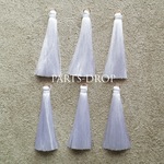 (( 6pcs )) 65mm カンつき ロングタッセル ホワイト〔CH-056WH〕