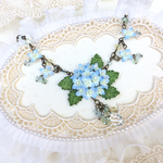 紫陽花　ネックレス　ブルー