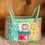 パッチワークバスケット＊30's復刻柄布 apron