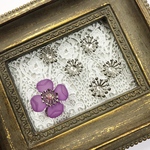 【70個】お花のビーズキャップ  花芯パーツ    シルバー