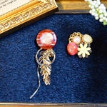 リーフとお花の春ピアス