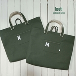 [K様オーダー品]＊帆布のレッスンバッグ＊リーフグリーン2点