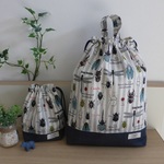 【オーダー予約品】m様専用＊昆虫柄お着替え袋＆コップ袋