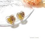 再販2✨ミモザ、ダイヤモンドカット💎ハート💛、イヤリング