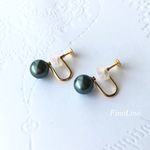 【Y様オーダー品】タヒチパール(黒蝶真珠) Svイヤリング