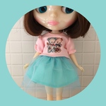 クマちゃんTシャツアンドmintチュールスカート