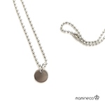 ステンレス製 ラウンドプレート ボールチェーンネックレス 