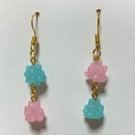 【再販】金平糖チャーム(ブルー&ピンク)のイヤリング ｏｒ ピアス