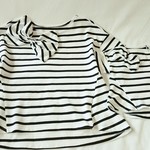 cocoa様オーダー分*親子おそろコーデ「リボンボーダーTシャツkids＆mama」85cm＆38号  