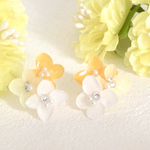 イエローグラデーション　紫陽花イヤリング・ピアス