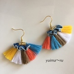 夏デニムピアス/フリンジ