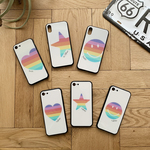 全6タイプ☆レインボーアイコンスマホケース♪オーダーメイドで名入れOK♪iPhone各種対応♪カラフルスマホカバー☆虹
