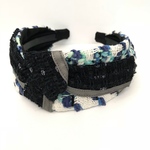 LINTON TWEED♡魅力的ブルーにネイビーの結びリボンカチューシャ♡幅広