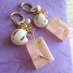 桜ゼリーと食べかけうさぎのキーホルダー♡和菓子