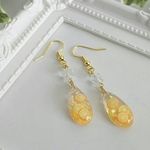 【再販３】crystal dew～フルーツのしずく（オレンジレモン）・ピアス/イヤリング/ノンホールピアス（レジン）