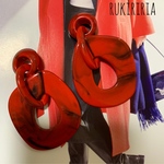 RUKIRIRIA #260 レッドピアス  大ぶりピアス 大ぶりイヤリング 