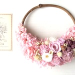 バラとニゲラのハーフリース＊pink