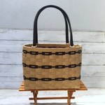 【お試しセールの品】クラフトかごバッグ（Ｍ）持ち手黒