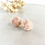 Rose/L size コーラルピンク : 陶器 : ピアス/イヤリング