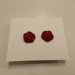 【水引イヤリング】エンジ