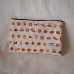 ミニパン柄 ぺたんこポーチ