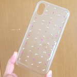 お花とパールのスマホケース＊ピンク