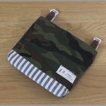 フタなし！迷彩×ストライプマチ付き移動ポケット