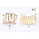 M3374  6個  ポニーフック ヘアアクセサリー カーブ長方形皿 22×35mm ゴールド  3X【2ヶ】