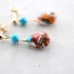 14KGF oystercopperturquoise pierce[kgf0627]