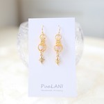 メタルツイストコイルリング（2連）とクリスタル♡スター（スリム）♡ピアス・イヤリング♪【K18・K14GF/14kgf対応】