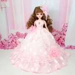 リカちゃん お姫様ドレス 一点物☆Aライン ピンク