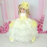 リカちゃん お姫様ドレス 一点物☆イエロー×ピンク