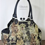 GOBELIN antique DOG あおりがま口バッグＭ リバ ８WAY
