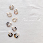 back pearl&mini hoop earring