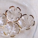 きらきら　お花の形のアクリルボタン　２０mm　２５個　P249 