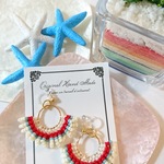 ☆ビーズフリンジ＆ループ<red>☆ノンホールピアス