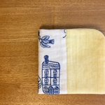  〈new〉"" home&tree × yellow double gaze  ""　大判5重ガーゼ ハンカチ
