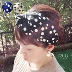 オトナ ガーゼポルカドットヘアバンド