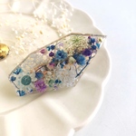 お花畑バレッタ⚘ブルー    ワニ口クリップタイプ